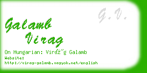 galamb virag business card